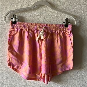 Billabong Pink and Orange Athletic Shorts with Elastic Waistband